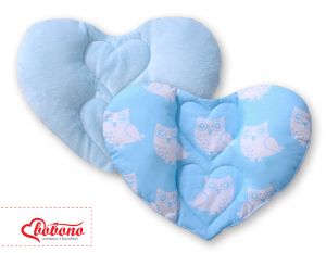 Double-sided Baby head support pillow- Owls blue
